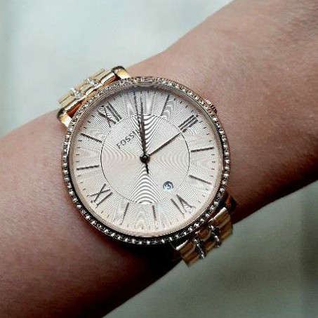 FOSSIL ES3546 Rose Tone dgn Swarovski Element/Jam Tangan Jacqueline Fossil ORI