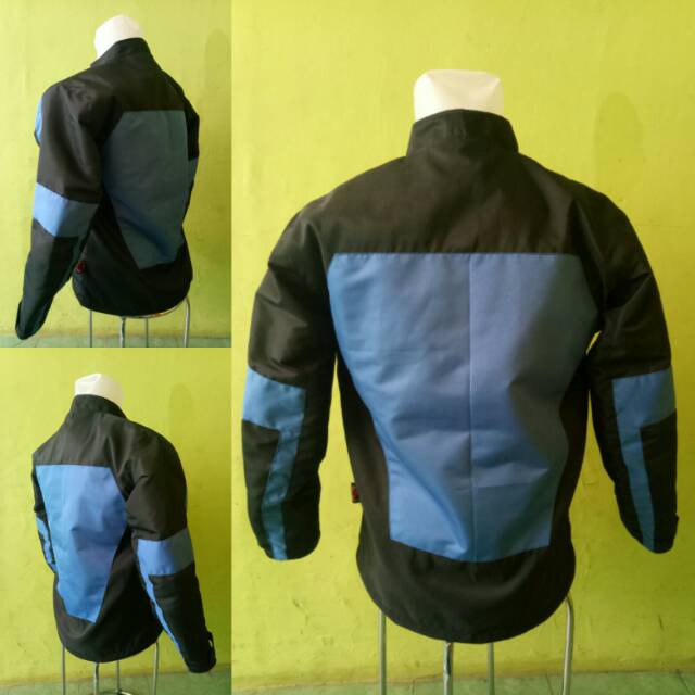 Jaket motor jaket touring waterproof blackblue