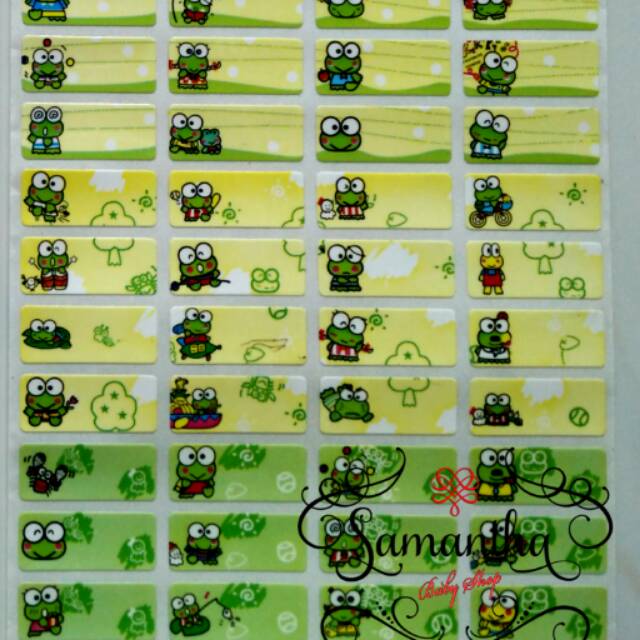 

Label nama waterproof motif Keroppi