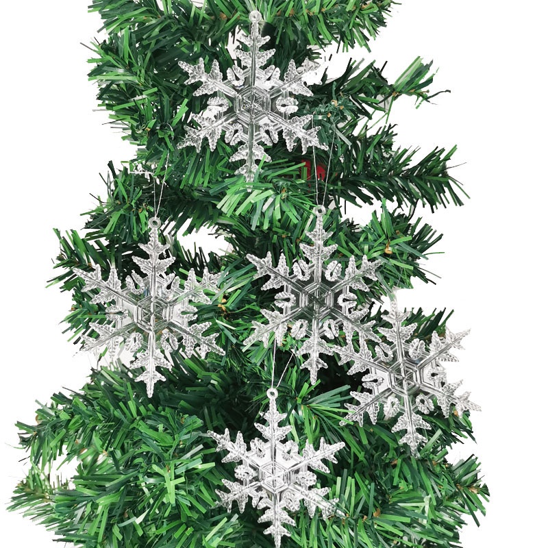 Ornamen Liontin Desain Snowflake Model Transparan Untuk Dekorasi Pohon Natal