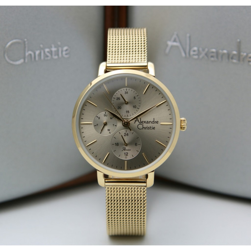 Alexandre Christie AC2916 Original Jam Tangan Wanita Gold
