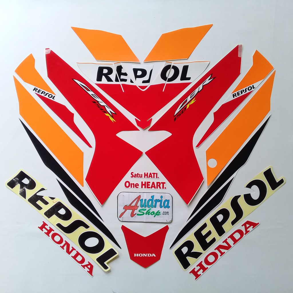Sticker Striping Motor Honda CBR Repsol 150 2018 Orange