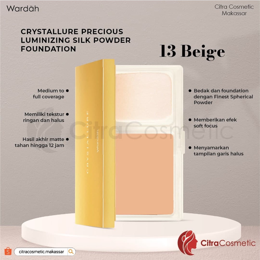 Wardah Crystallure Precious Luminizing Silk Powder Foundation Series | Corrective Concealer