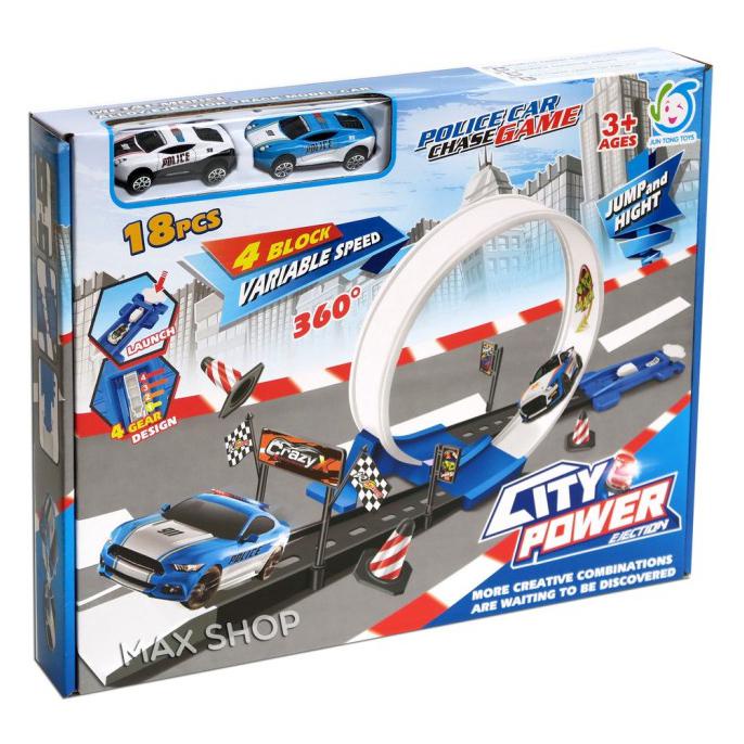 Mainan Mobil Ejection City Power Racing Track (22Pcs)