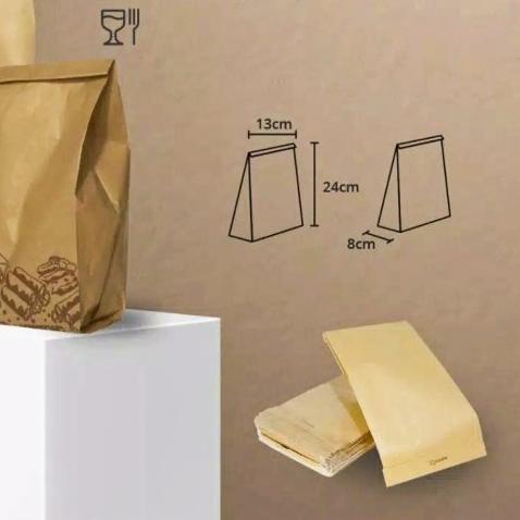 

✮ Kantong Kertas 13x25x8 / Paper Bag Coklat / Kraft Bag 100 Lbr - COKELAT GRADE ✬