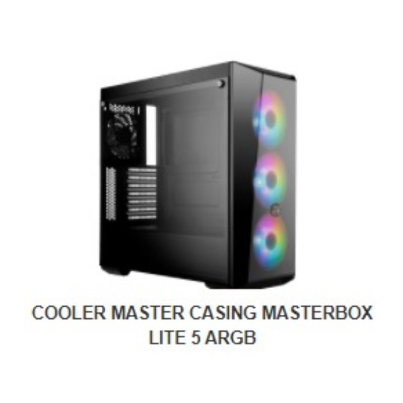 Cooler Master MASTERBOX LITE 5 ARGB CASE PC GAMING ATX TEMPERED GLASS