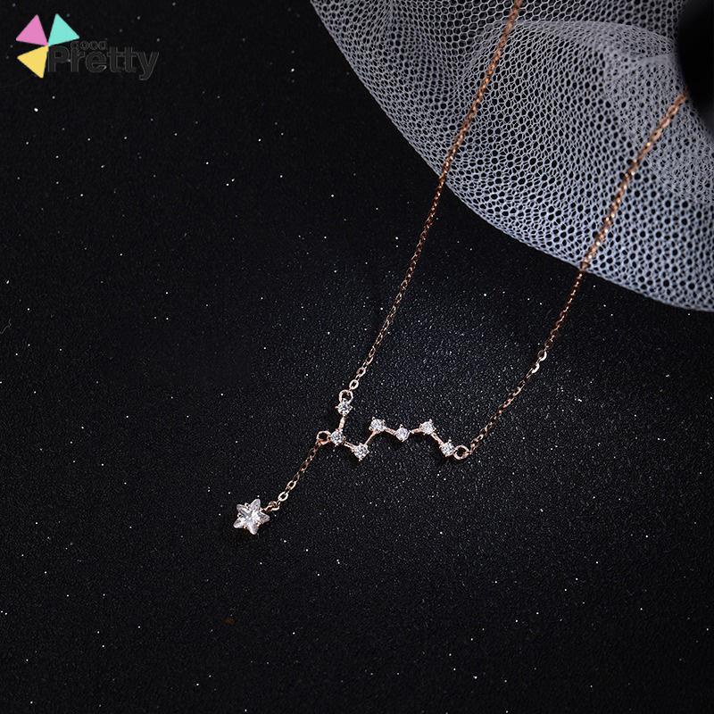 Big Dipper Wanita Trendy Temperamen Cahaya Mewah Desain Niche Rumbai Kalung Indah Sederhana - PD