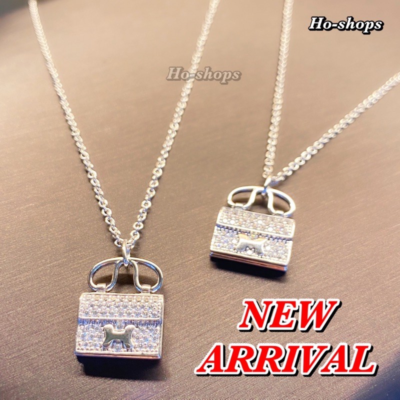 kalung tas hermeiii mas putih kadar 75% asli emas