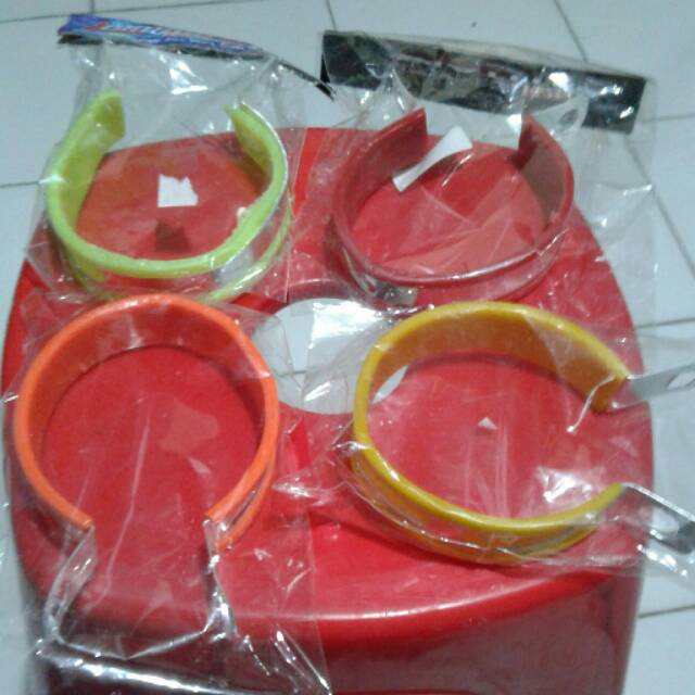 Kleman Klem Stanlis Knalpot Racing uk. 3 inci Plus Karet Pelindung / Breket Gantungan Knalpot Motor