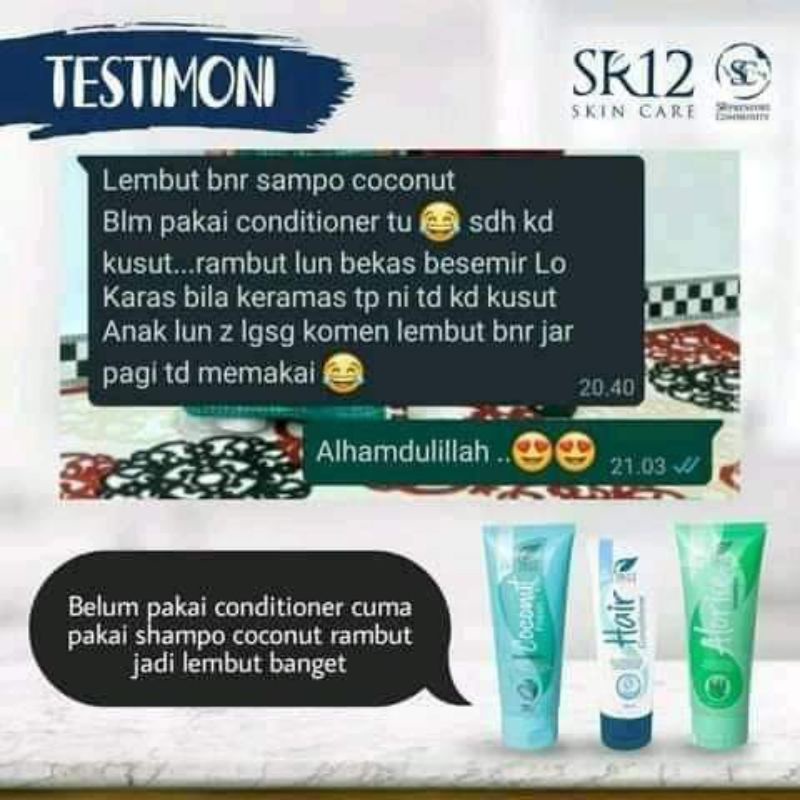 COCONUT FRESH SHAMPOO SR12 / SAMPO KELAPA / SHAMPO ANTI DANDRUFF / SHAMPO PALING AMPUH ATASI KETOMBE / RAMBUT HITAM BERKILAU