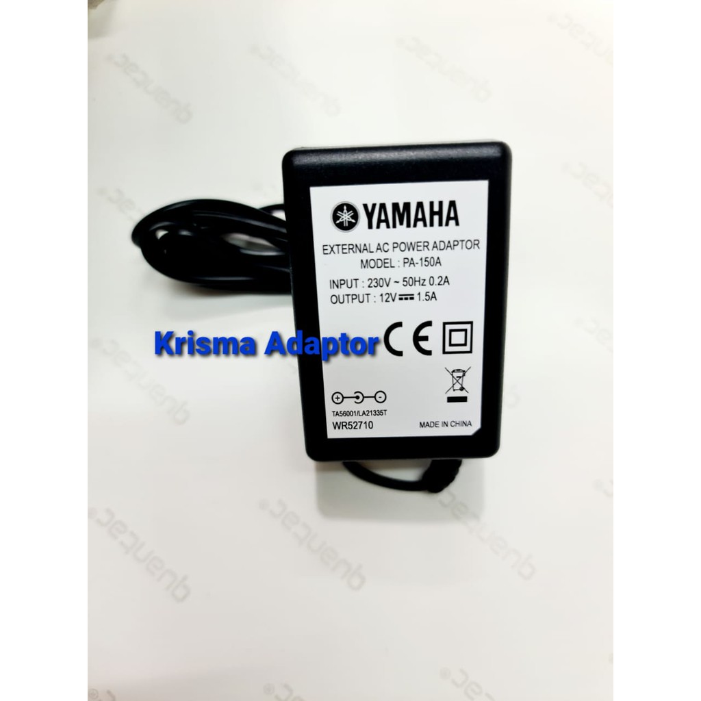 Adaptor Digital Piano Yamaha P-150A/B 12V 1.5A DGX-305, DGX-505, DGX-520, DGX-530, DGX-620