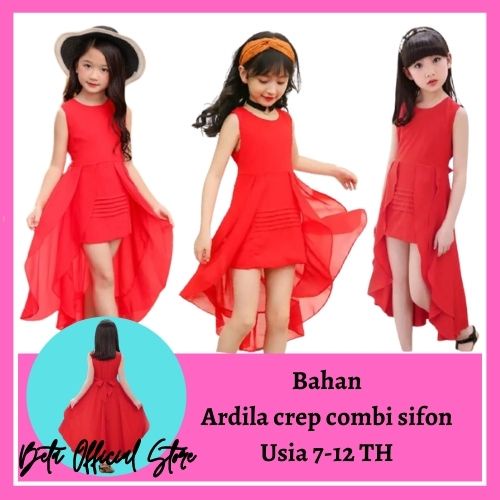 Baju Dress Polos Natal Anak Perempuan Tanggung Umur 7 8 9 10 11 12 Tahun Mewah Murah Modern Trend Ke