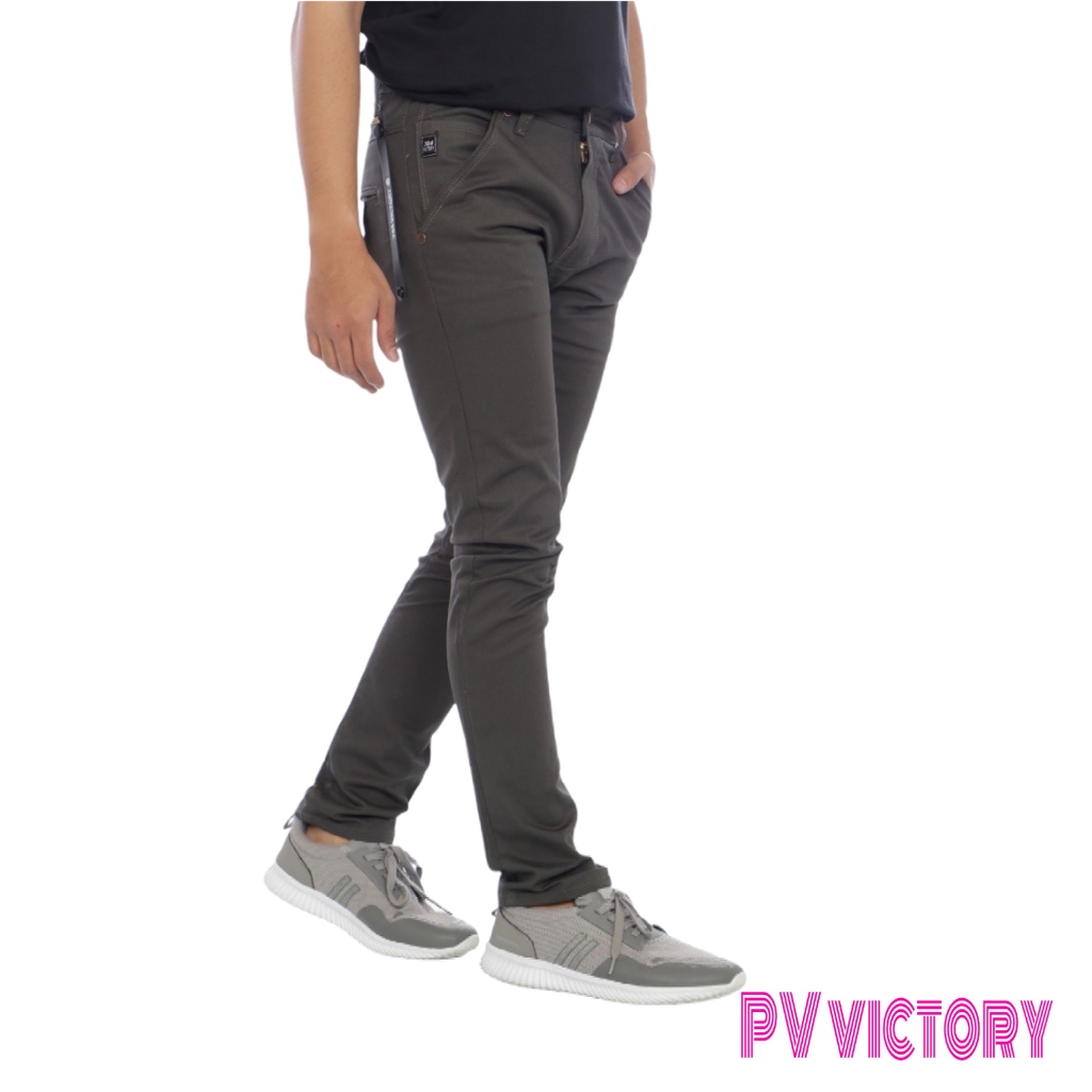 CELANA CHINO PANJANG PRIA SLIMFIT KERJAHARIAN SANTAI CASUAL FORMAL HITAM ABU CREAM MOCCA SIZE 27-34