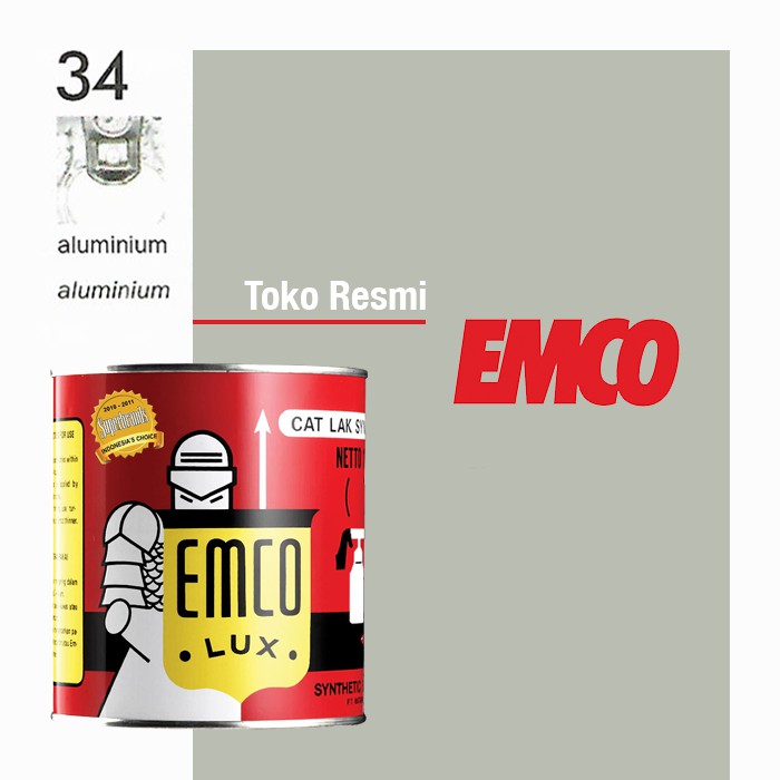 Emco Lux Cat Kayu & Besi 1kg - Standar No. 34 Aluminium Grey Abu-abu