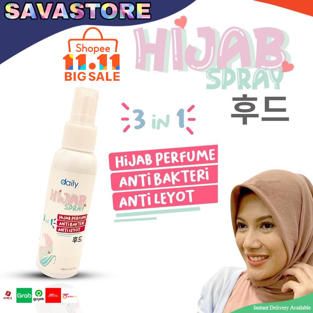 PARFUM HIJAB SPRAY - DAILY SPRAY JILBAB KERUDUNG HIJAB ANTI MELEYOT - WANGI DAN ANTI BAKTERI