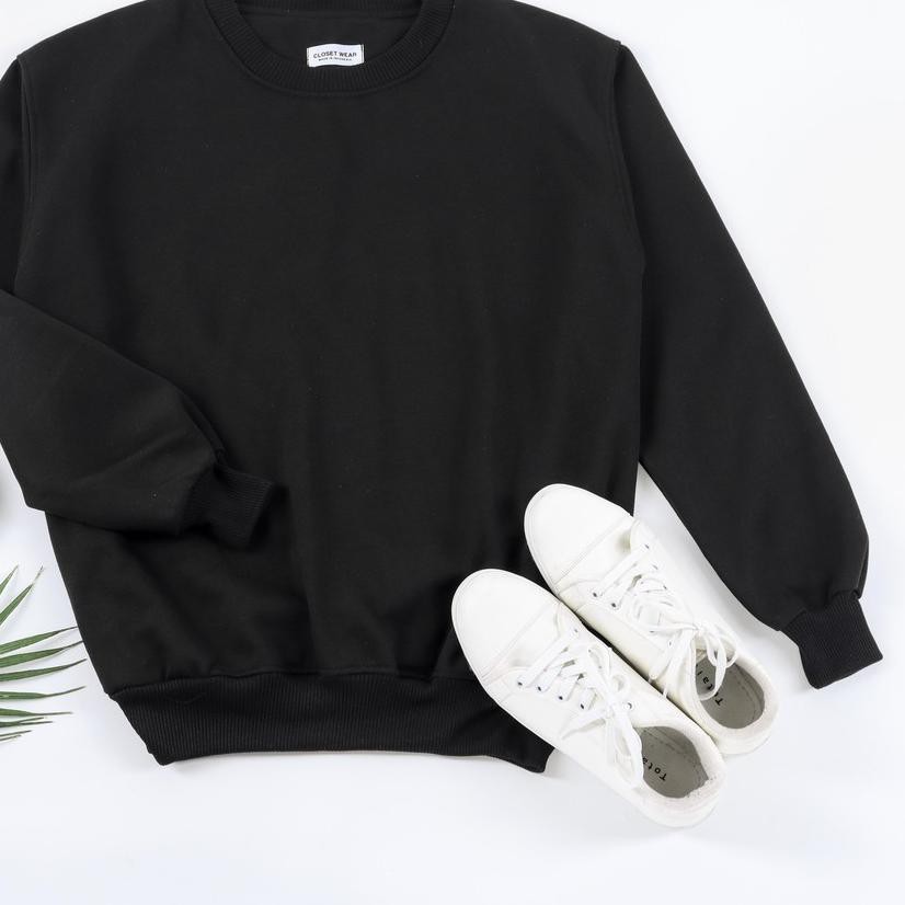 ✮ CLOSETWEAR BASIC SWEATER POLOS HITAM ➴