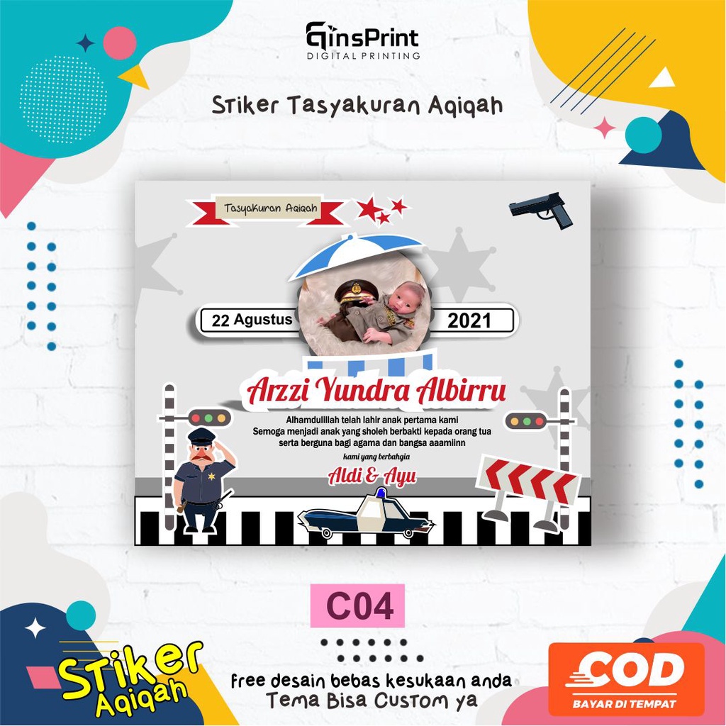 

stiker tasyakuran aqiqah keren - C04