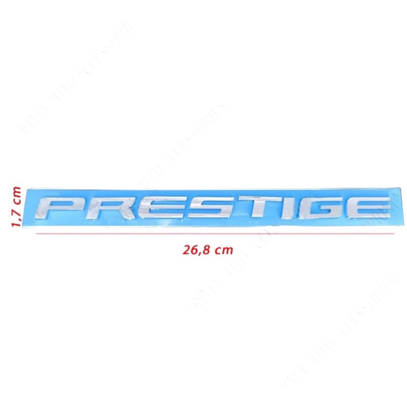 Emblem mobil tulisan PRESTIGE