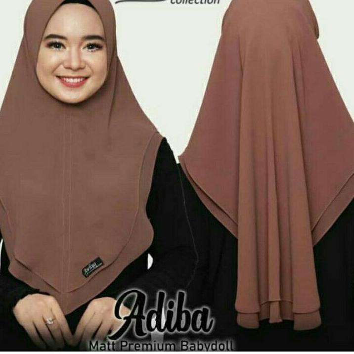 Terbaru 0VAEB KHIMAR ADIBA DUA LAYER MINI/KERUDUNG INSTAN ADIBA MINI/HIJAB DUA LAYER MINI ADIBA ORI 