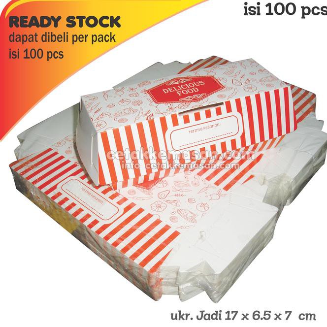 

3Axi Dus Box Kemasan Hotdog Uk 17 X 6,5 X 7 Cm Foodgrade Cetak 1 Warna V9Uy