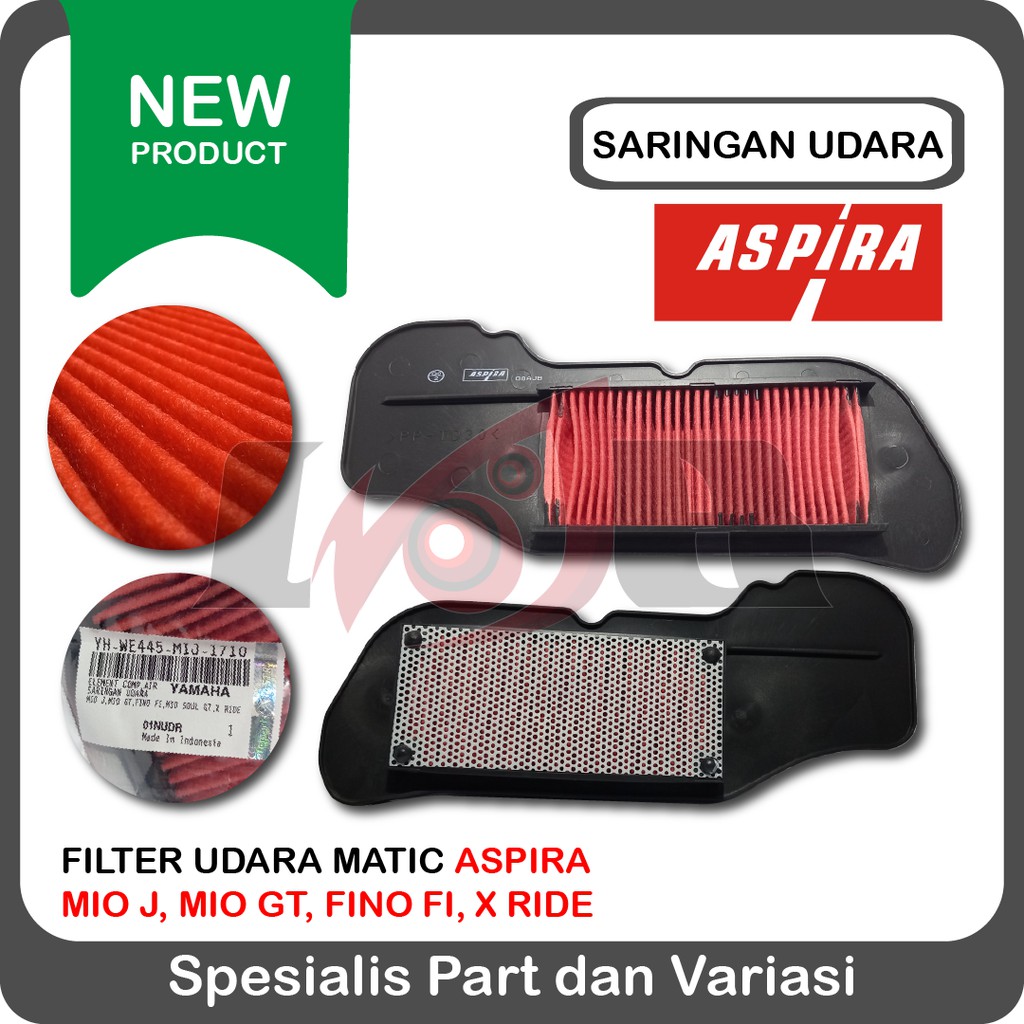 ASPIRA Saringan Filter Udara Mio J Soul Mio Gt  Fino Xride Motor Yamaha Matic 54P