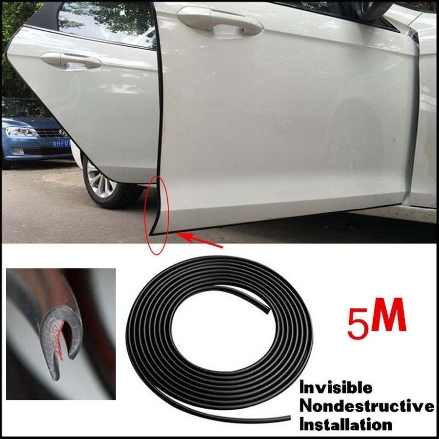 Karet Pelindung Pintu Mobil Car Door Strip Slim Model Jepit 5 Meter