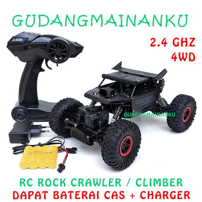 RC Remote Control Mobil 4WD ROCK CRAWLER CLIMBER OFFROAD 2.4Ghz - Hitam
