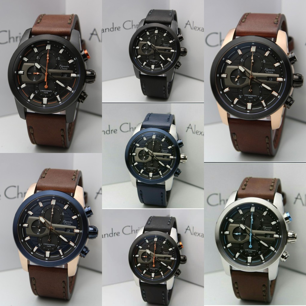 JAM TANGAN PRIA ALEXANDRE CHRSITIE AC 6562 AC6562 BLACK ROSEGOLD ORIGINAL