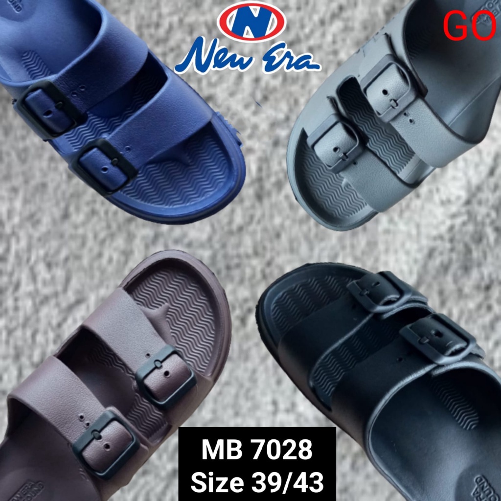 gof NEW ERA LB E 11024 Sandal Karet Wanita Slop Terbaru Gesper Sendal Karet Selop Ban Dua Sandal Cewek