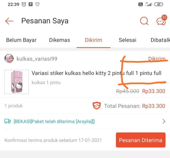 Variasi Stiker Kulkas Hello Kitty