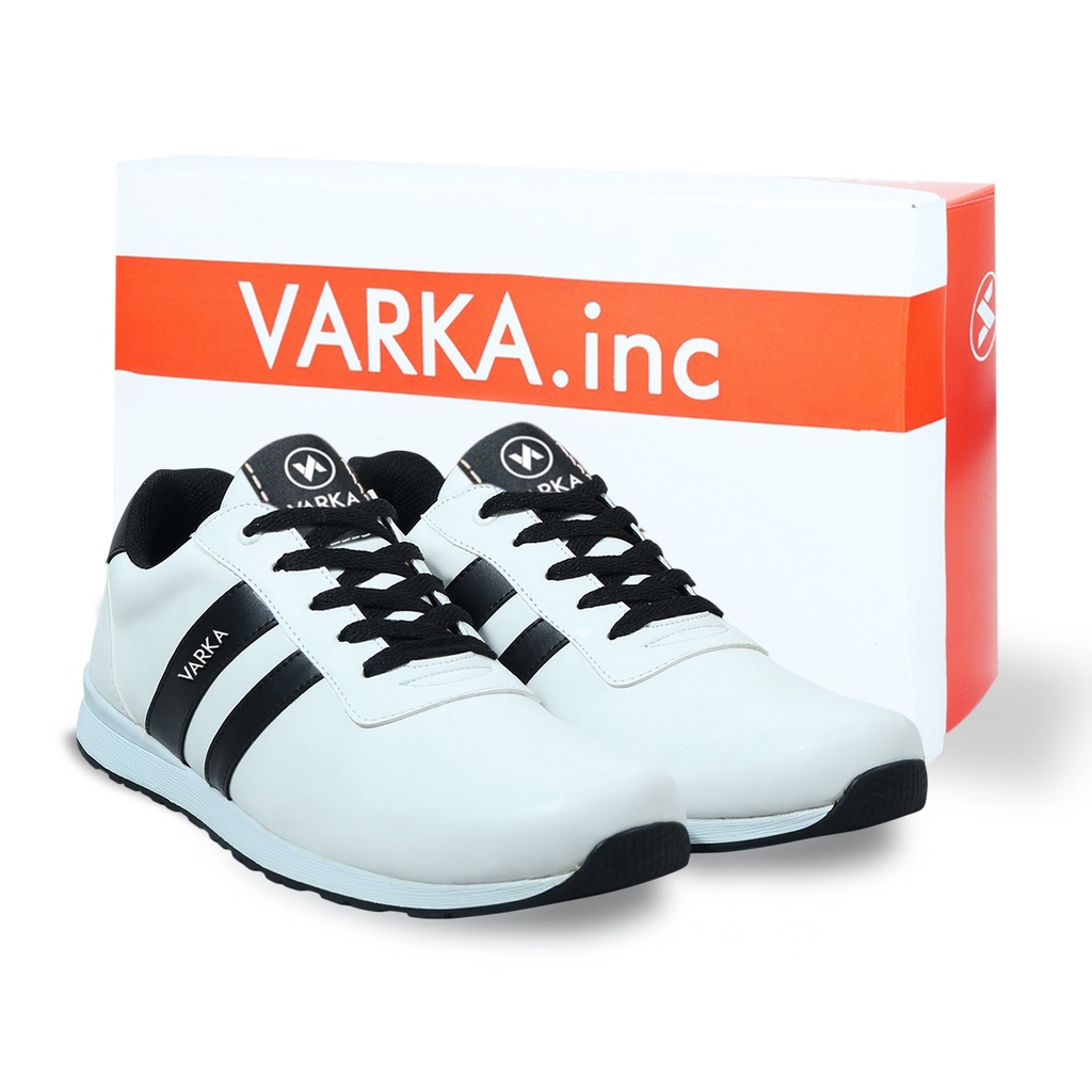 Sepatu Sneakers Pria Terbaru V 4231 Brand Varka Sepatu Kets Olahraga Lari Jogging Kuliah Sekolah Trendi Berkualitas Warna Putih