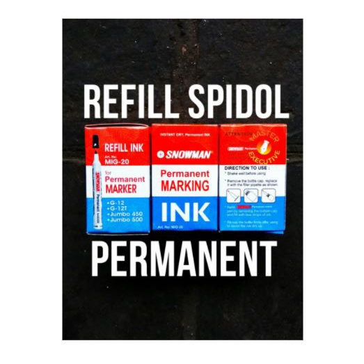 

Snowman Refill Spidol Permanent Marker Ink MIG-20 Hitam Merah Biru
