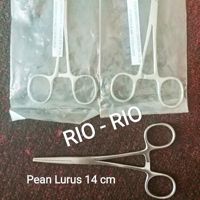 Pean Lurus 14cm / Artery Clamp / Klem Arteri