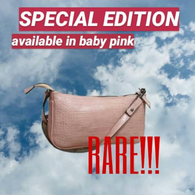 RETRO ALLIGATOR BAGUETTE BAG PINK BAGUETTE BAG SHOULDER BAGUETTE BAG TAS VINTAGE PINK TAS HITS MURAH