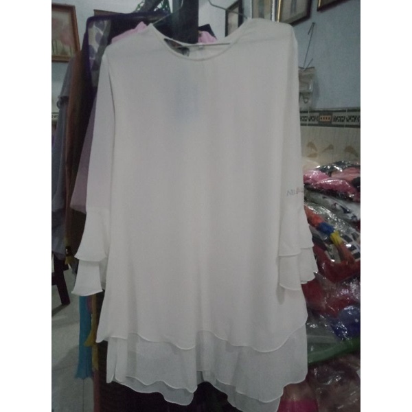 tunik putih ceruty premium by NU geulis