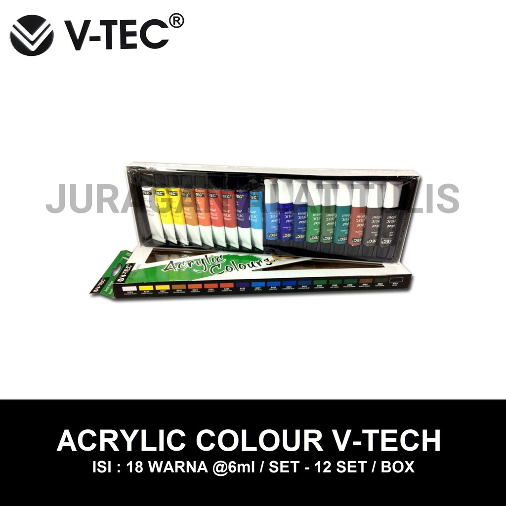 

CAT AKRILIK / ACRYLIC COLOUR 18 WARNA 6 ML V-TEC