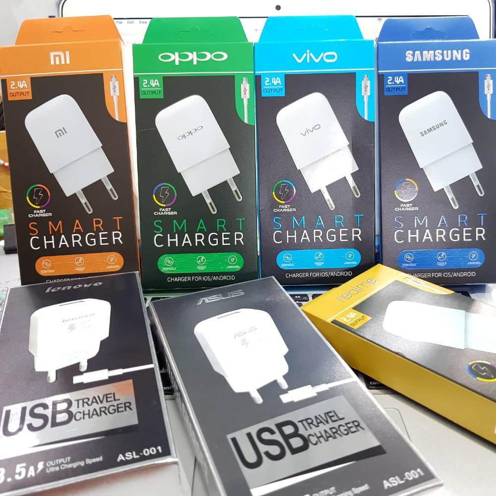 Charger Kabel Smart  Micro Usb / Charger casan Fast Charging Smart 2.4A Original Micro Usb Aksesoris Hp [QTOP.ID]
