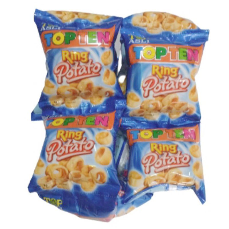 

Ring Potato Chiki Top Ten Snack Kentang Potato Renteng (Isi 10sachet @8gr) Renceng - grosir