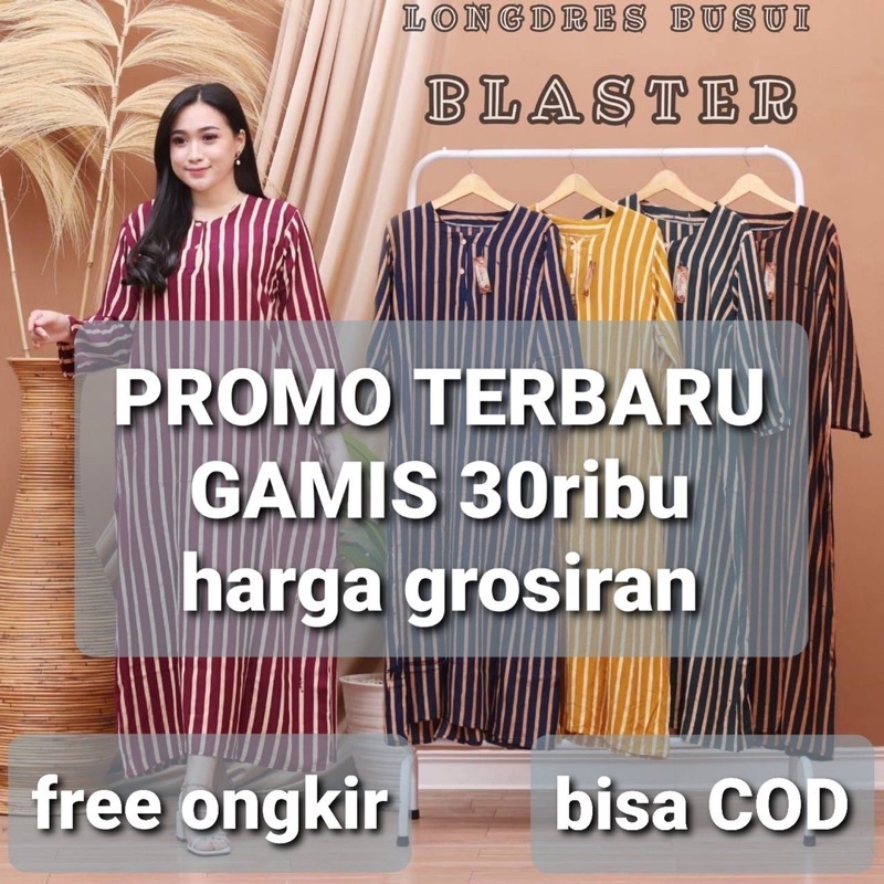 PAKET 5 GAMIS RAYON BUSUI SIZE STANDAR LONGDRESS SANTUNG HALUS BOLEH PILIH MOTIF
