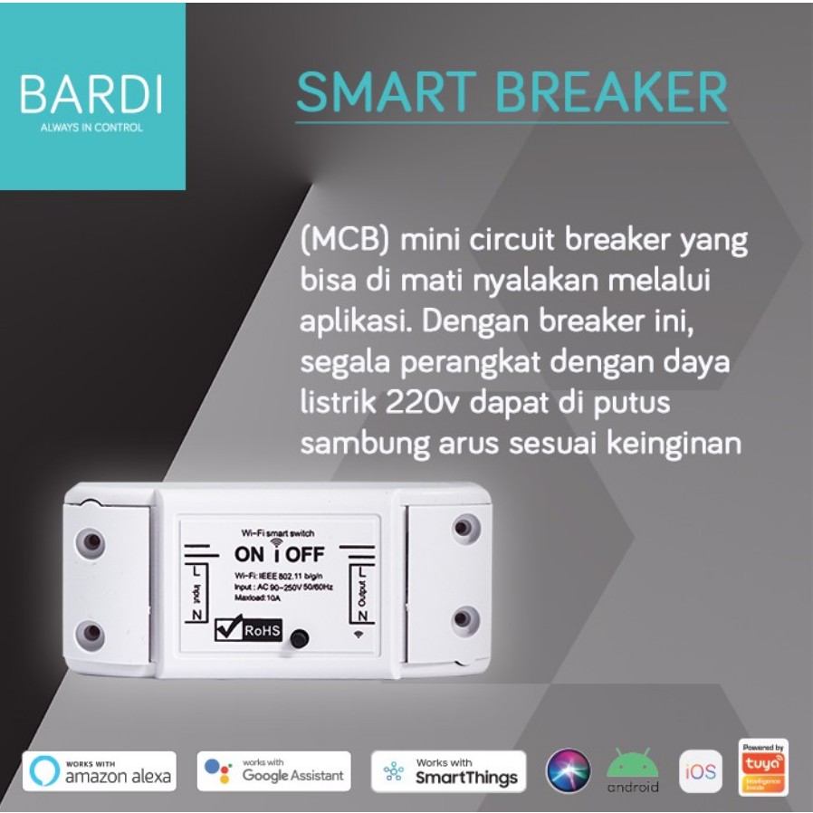 BARDI Smart BREAKER ON OFF Switch Wireless IoT Home Automation