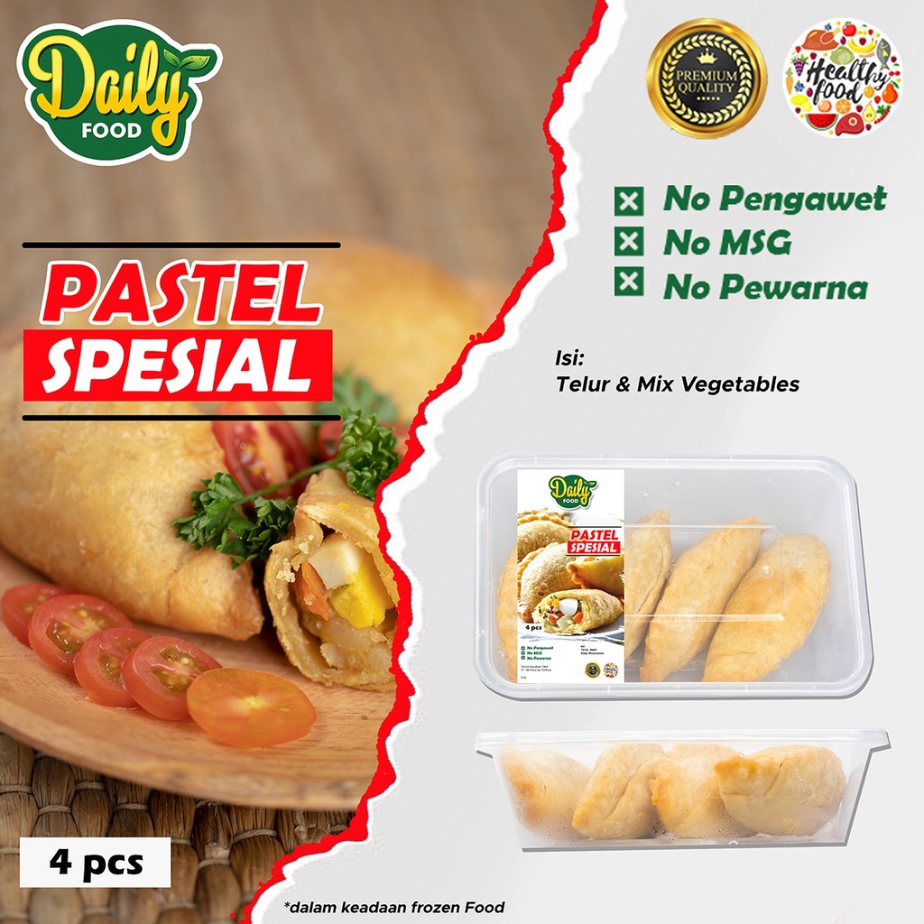 PASTEL SPESIAL ISI TELUR DAN SAYUR FROZEN FOOD MAKANAN BEKU 4pcs | PASTEL DAILYFOOD