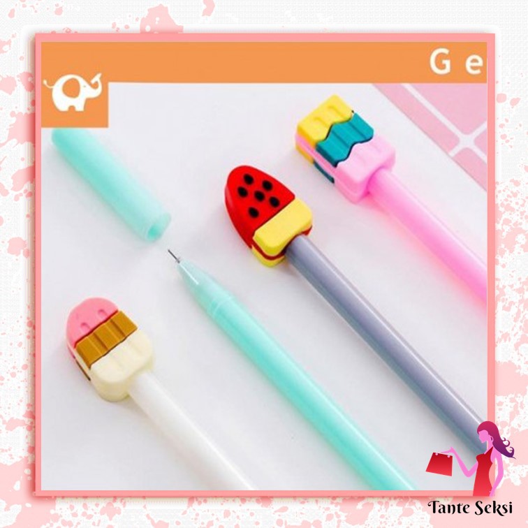 

Bolpoint Karakter Makanan Lucu Alat Tulis Pulpen Model Ice Cream Pena Es Krim Pen