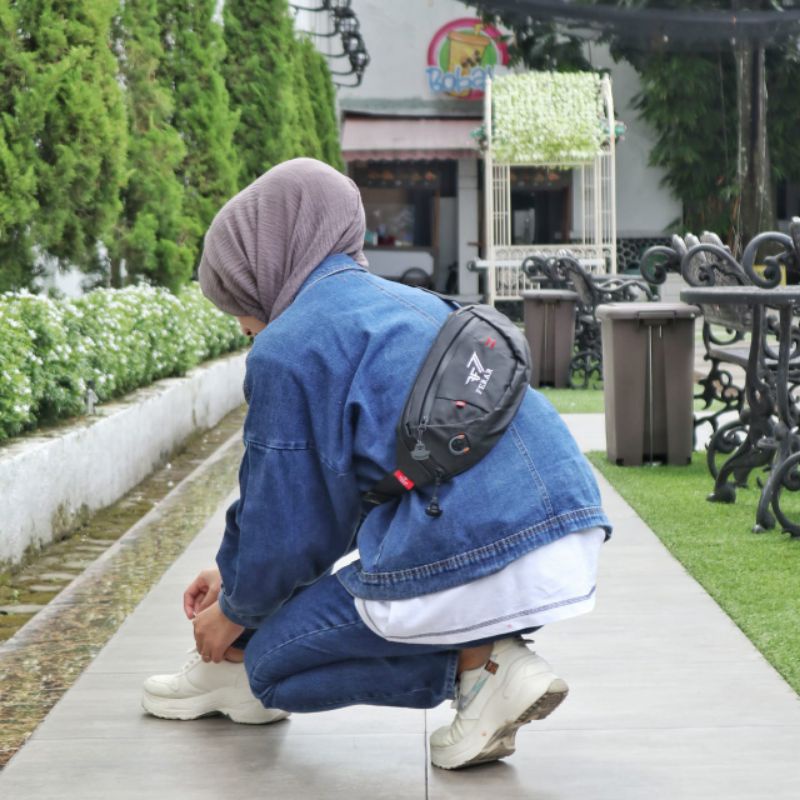 Tas selempang pria wanita Ferar waterproof Dofou/Tas waistbag pria wanita anti air