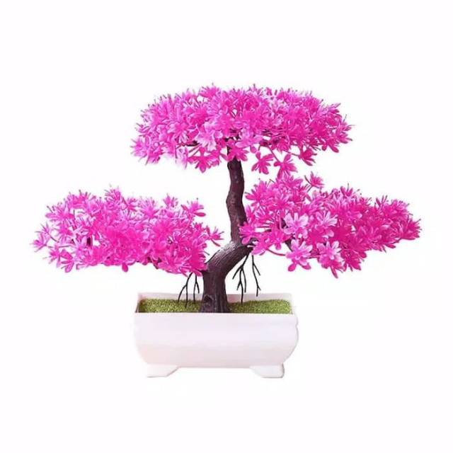 Pohon Bonsai Artifisial Pot Bunga Artificial Plastik Vas Hiasan Ruang