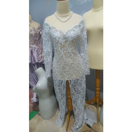 kebaya akad full payet mutiara
