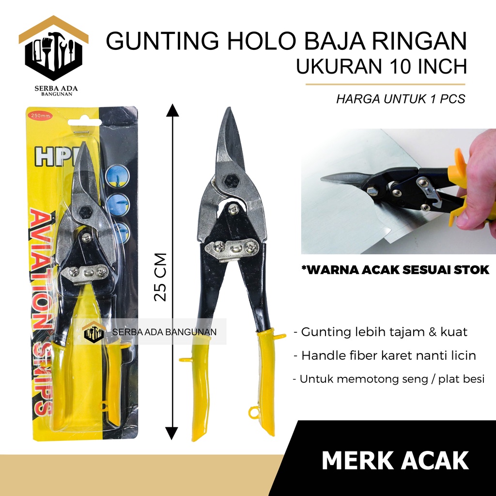 gunting seng / gunting baja ringan 10&quot; lurus cap mata (eyebrand) GUNTING SENG BAJA RINGAN 10 IN LURUS