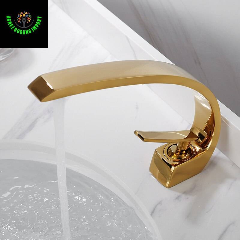 KRAN WASTAFEL KAMAR MANDI WARNA GOLD KRAN KAMAR MANDI MURAH KRAN IMPORT AGI7700