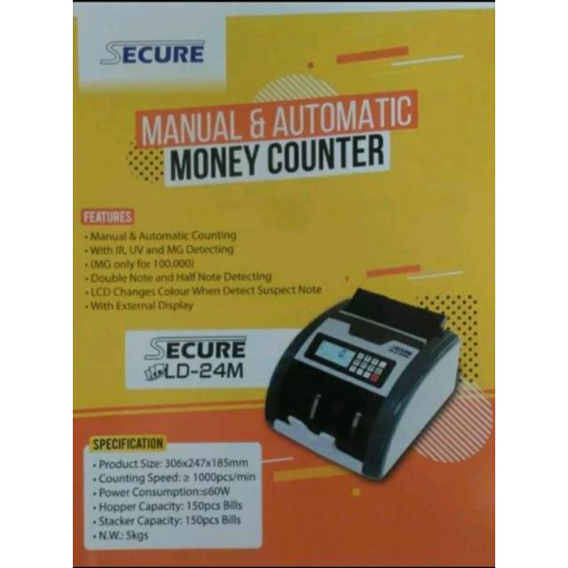 MESIN HITUNG UANG SECURE LD-24 M Manual &amp; Automatic Money Counter