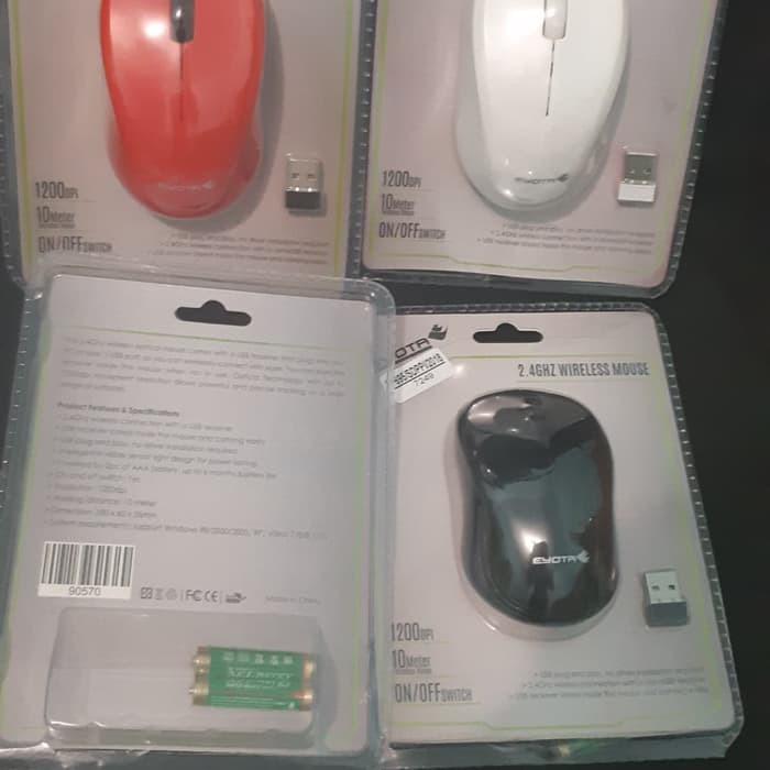 Mouse Wireless Eyota Free Baterai AAA 2PCS