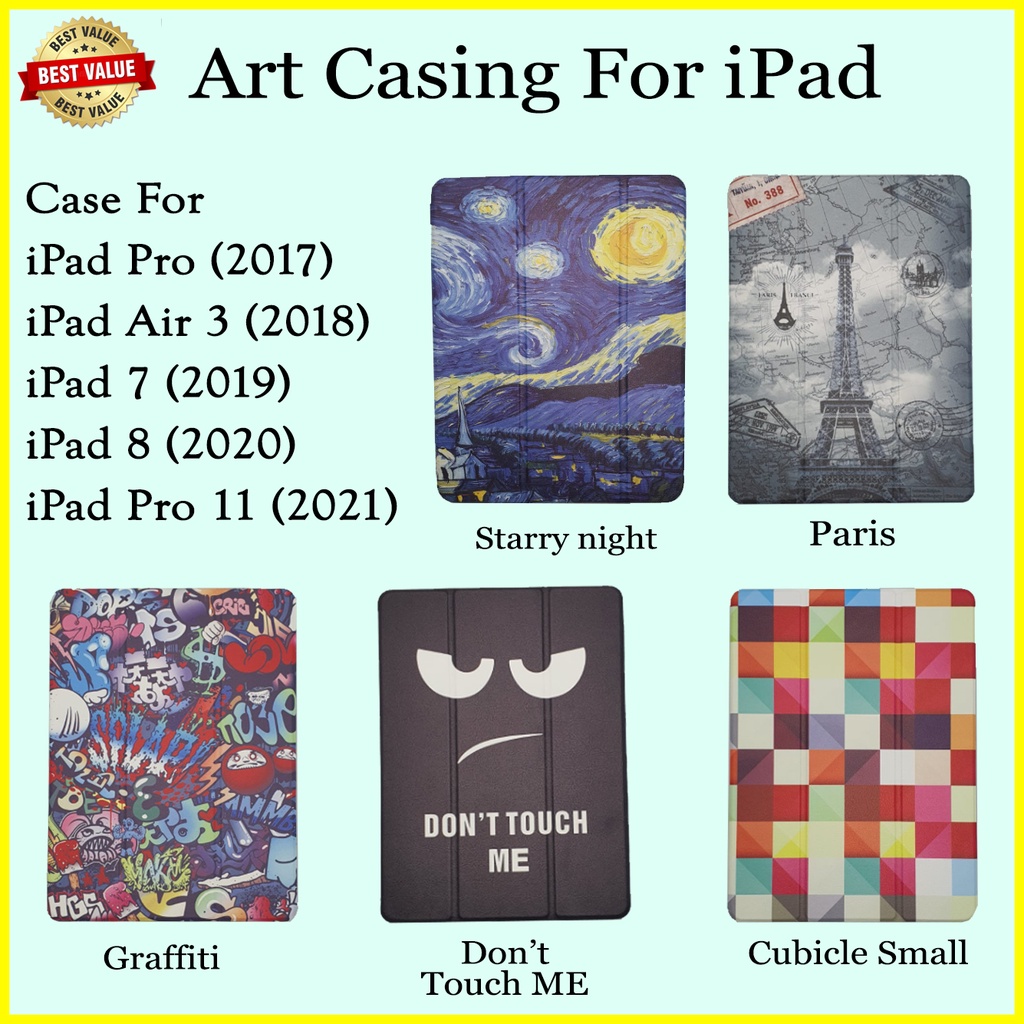 ART Casing iPad 7 8 iPad Air 3 iPad Pro 11 Case 10.2 10.5 2020 2019 2021 Cover Anak 8th 9th 7th